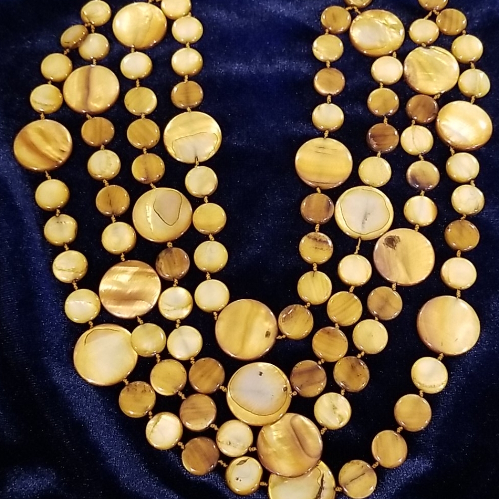 Multi Layered Shell Inspired Goddess Gypsy Necklace